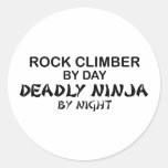 Rock Climber Deadly Ninja by Night Round Sticker