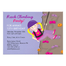 Rock Climbing Birthday Party Invitations