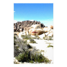 Rock Face with Lipstick Stationery Paper
