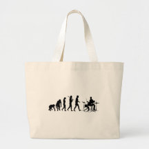 Rock Music Drummer and Jazz Dubstep Drums Tote Bags