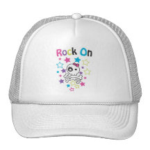 ROCK ON CUTE SKULLS AND BONES FOR GIRLS TRUCKER HAT