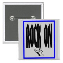 Rock On Pinback Buttons