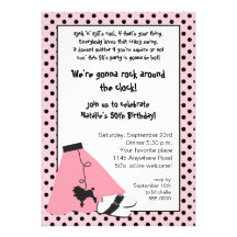 Rock & Roll 50's Birthday Invitation