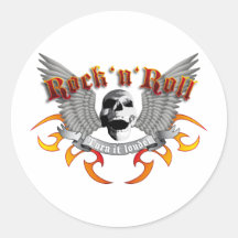 rock skull runder sticker