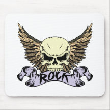 Rock Skull with Wings Mouse Pads