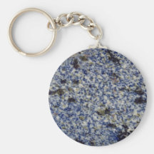 Rock Solid Old enamel blue Key Chain
