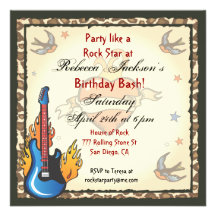 Rock Star Tattoo Invitation
