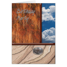 Rock Trees Sky Birthday Party Cards