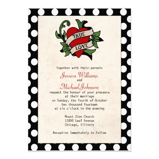 Rockabilly Wedding Custom Invitation