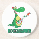 rockasaurus rock n roll dino dinosaur.ai beverage coasters