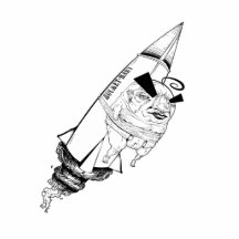 Rocket Baby cardboard standup Acrylic Cut Out