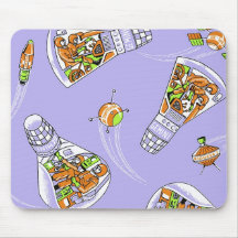 Rocket Man Retro Gemini Rockets in Space Mousepad