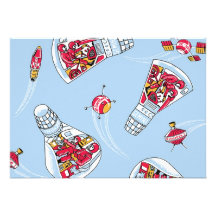 Rocket Man Retro Gemini Rockets in Space Party Custom Invites