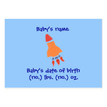 Rocket mini birth announcement photo card business card template