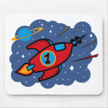 Rocket Ship 1st Birthday Mouse Mat