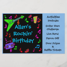 Rockin' Birthday Party Flyer