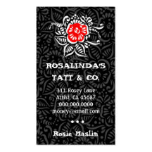 ROCKIN' TATTOO ROSE BUSINESS CARD