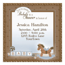 Rocking Horse Baby Shower Invitations