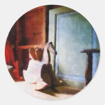 Rocking Horse in Attic Round Sticker