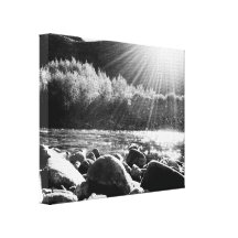 Rocks And Water Stretched Canvas Print