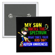 Rocks Spectrum Autism Son Pins