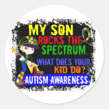 Rocks Spectrum Autism Son Round Sticker