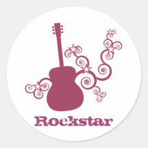 Rockstar Guitar Stickers, Fuchsia