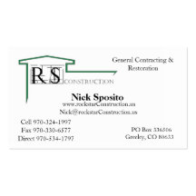 ROCKSTAR Logo, Rockstar Construction, Eric Andr... Business Card