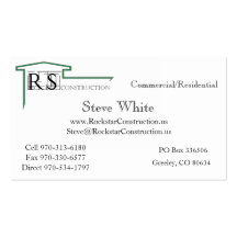 ROCKSTAR Logo, Rockstar Construction, Eric Andr... Business Cards