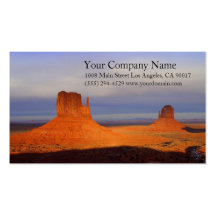 Rocky Monument Desert Blue Sky Sunrise Sunset Business Card Template
