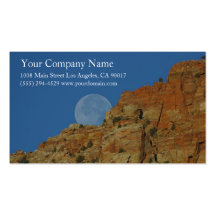 Rocky Mountain Cliffs Moon Canyon Blue Sky Business Card Templates