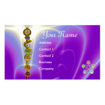 ROD OF ASCLEPIUS WITH 7 CHAKRAS ,SPIRITUAL ENERGY BUSINESS CARD