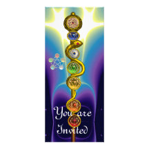 ROD OF ASCLEPIUS WITH 7 CHAKRAS ,SPIRITUAL ENERGY CUSTOM ANNOUNCEMENTS