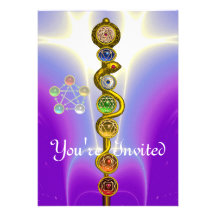ROD OF ASCLEPIUS WITH 7 CHAKRAS ,SPIRITUAL ENERGY ANNOUNCEMENT