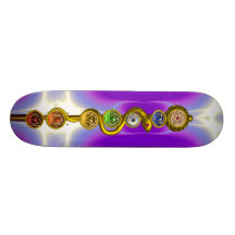 ROD OF ASCLEPIUS WITH 7 CHAKRAS ,SPIRITUAL ENERGY SKATE BOARD