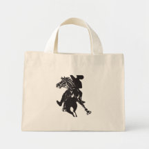 Rodeo Cowboy Riding Horse Canvas Bags