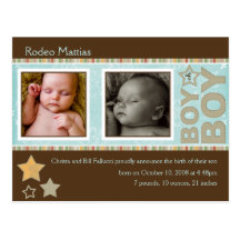 Rodeo Mattias Birth Announcement Post Card