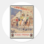 Rodeo Parade Montana Wyoming Round Sticker