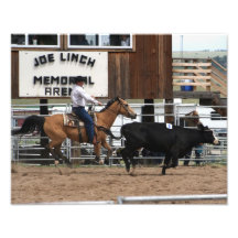 Rodeo Ropin' Cowboy 11x14 Photographic Print