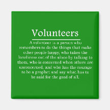 Role of Volunteers Fridge Magnets