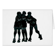Roller Derby Girls Greeting Card