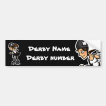 Roller Derby Jammer Customisable Bumper Stickers