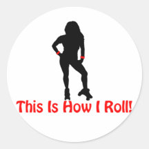 Roller Derby Roll Round Stickers
