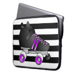 Roller Derby Skates Black and Purple Laptop Sleeves
