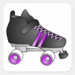 Roller Derby Skates Black and Purple Stickers