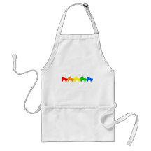 roller skate rainbow apron