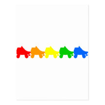roller skate rainbow postcard