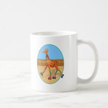 Roller Skating Giraffe at the Roller Rink Coffee Mugs