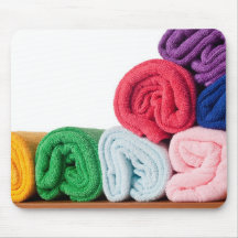 Rolls of colourful microfiber towels mouse pads