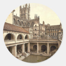 Roman Baths and Abbey, IV, Bath, England classic P Stickers